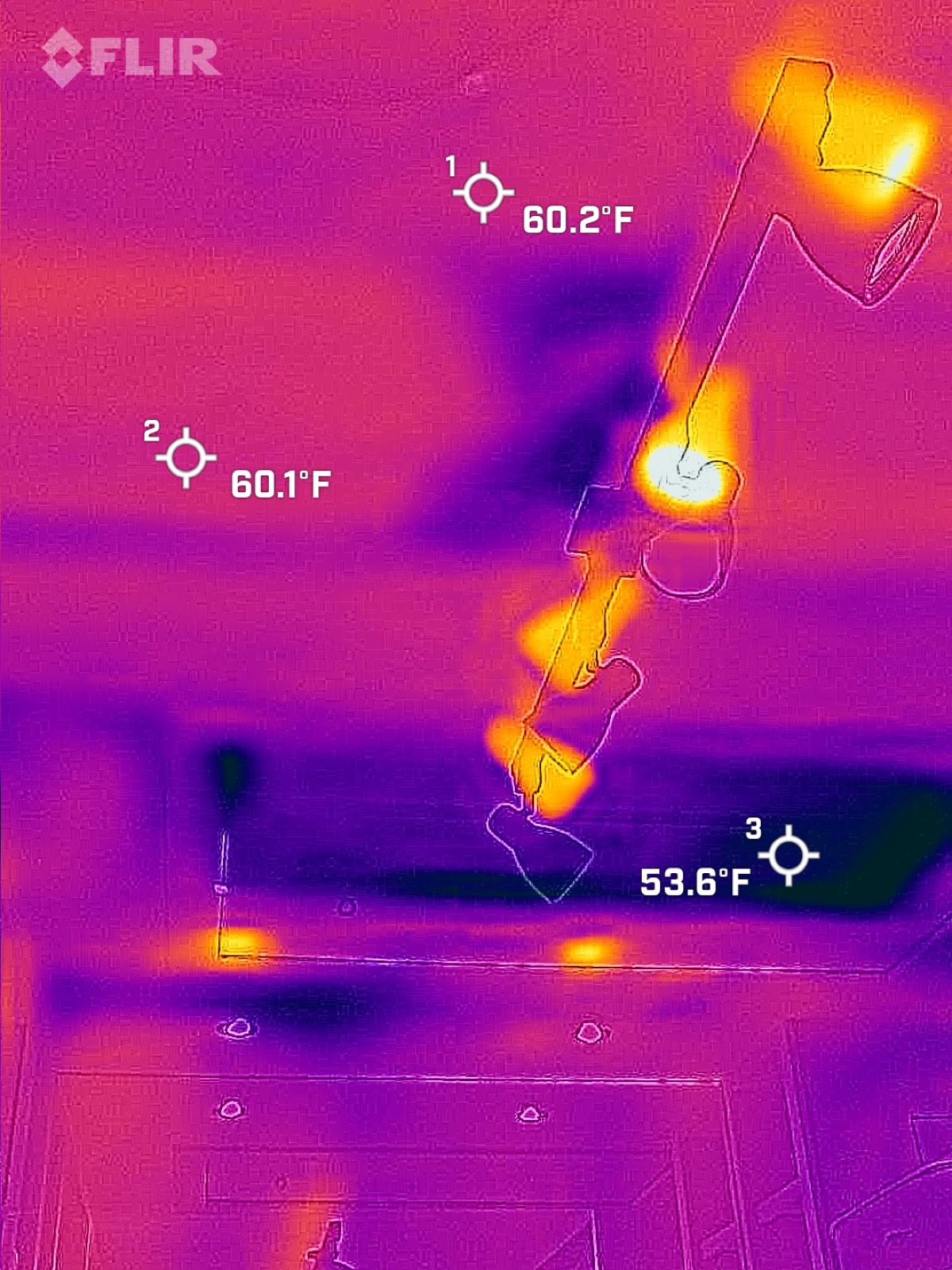 Pull-down attic access ladder in the master closet