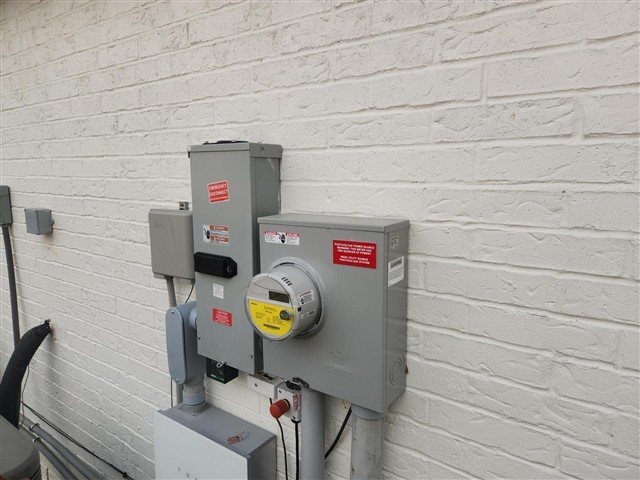 Caulking needed at meter enclosure / main breaker