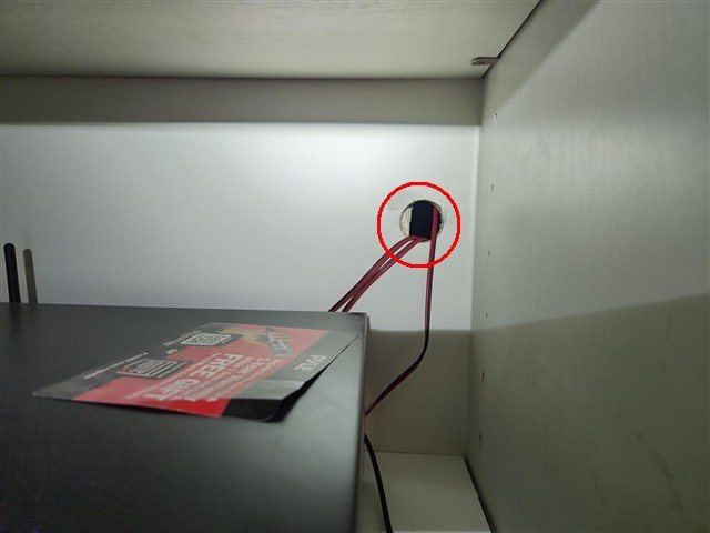 Large unsealed hole in the game-room closet wall